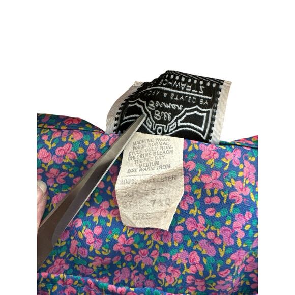 Y2K vintage 80s Bill Berman Jodi Schwartz Flora Button Front Dress Size 9 - Picture 9 of 11